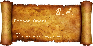 Bocsor Anett névjegykártya