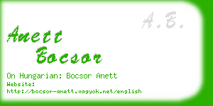 anett bocsor business card